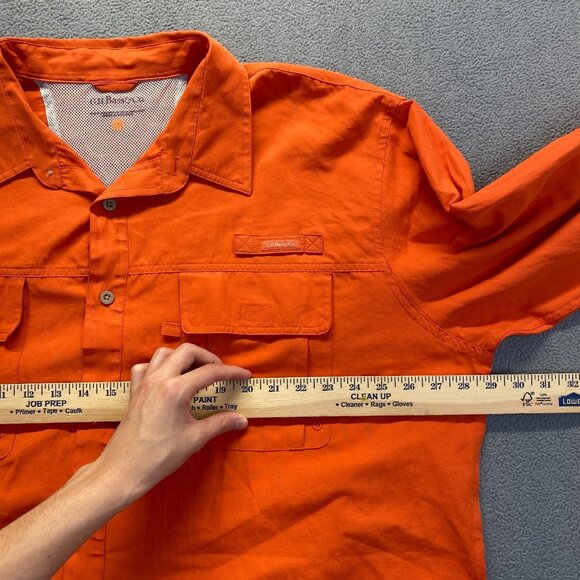 GH Bass & Co Explorer Men's Size XXL Orange Pocketed Fishing Shirt Long Sleeve. - Picture 4 of 12
